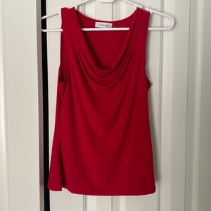 Red sleeveless top